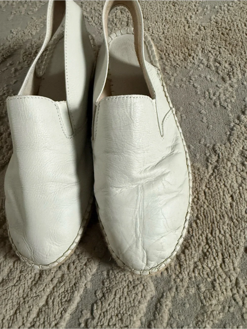 Mint Velvet Spain white leather closed toe Espadrille Sandal 9US 39EU
